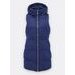 Dámská prošívaná vesta s kapucí tmavě modrá