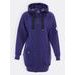 Dámská prodloužená mikina s kapucí fialová