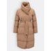 Dámská zimní bunda s páskem camel