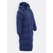 Dámska dlhá  zimná bunda s kapucňou tmavomodrá