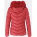 Dámska prešívaná zimná bunda červená