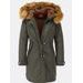 Zateplená dámská zimní bunda khaki