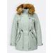 Dámská zimní bunda s kapucí světle zelená