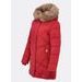 Dámská prošívaná zimní bunda s kapucí vínová