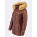Dámská lesklá prošívaná bunda hnědá