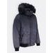 Pánská zimní bunda s kožešinou černo-grafitová