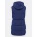 Dámská prošívaná vesta s kapucí tmavě modrá