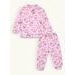 Dětské žebrované pyžamo ZAJÍČKY růžové