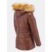 Dámská lesklá prošívaná bunda hnědá