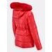Dámska lesklá zimná bunda červená