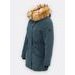 Dámská zimní bunda s kožešinou tmavě zelená