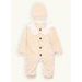Novorozenecké body s krajkou a čepičkou smetanové barvy