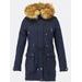 Parka s odopínateľným futrom tmavomodrá