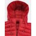 Dámska prešívaná vesta s kapucňou červená