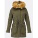 Parka s odopínateľným futrom khaki