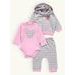 Kojenecká tečkovaná tepláková souprava šedo-růžová