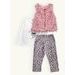 Dětská tepláková souprava s leopardím vzorem bílo-růžová