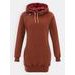 Dámska predĺžená mikina s kapucňou hnedá