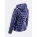 Dámska lesklá prešívaná bunda tmavomodrá