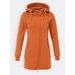 Predĺžená mikina s kapucňou tehlová