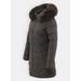 Dámská prošívaná bunda s kapucí tmavě zelená