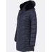 Dámská prošívaná zimní bunda s kapucí tmavě modrá