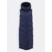 Dámská dlouhá prošívaná vesta s kapucí tmavě modrá