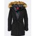 Dámska zimná bunda s kožušinovou podšívkou čierna