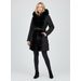 Dámska prešívaná bunda s opaskom čierna