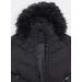 Dámská prošívaná bunda s kožešinou černá