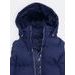 Dámská prošívaná vesta s kapucí tmavě modrá