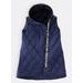 Dámská prošívaná vesta s kapucí tmavě modrá