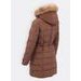 Dámská prošívaná bunda s kožešinou hnědá