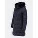 Dámska prešívaná zimná bunda s kapucňou tmavomodrá