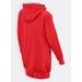 Dámská prodloužená mikina s kapucí červená