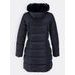 Dámska prešívaná zimná bunda s kapucňou tmavomodrá