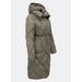 Dámská dlouhá prošívaná bunda s kapucí olivová