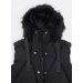 Dámská dlouhá prošívaná vesta s kožešinou černá