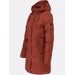 Dámska zimná bunda s kožušinovou podšívkou červenohnedá