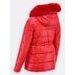 Dámska lesklá zimná bunda červená