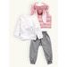 Dětská tepláková souprava ŠŤASTNÝ ZAJÍC pudrová