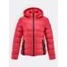 Dámská prošívaná bunda s kapucí červená