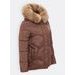 Dámská krátká prošívaná bunda hnědá