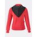Dámska krátka mikina s kapucňou červená