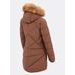Dámska prešívaná zimná bunda s kapucňou hnedá