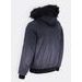 Pánská zimní bunda s kožešinou černo-grafitová