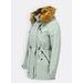 Dámská zimní bunda s kapucí světle zelená