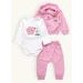 Kojenecká souprava VESELÝ KVET růžová