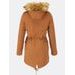 Parka s odopínateľným futrom hnedá
