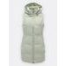Dámska prešívaná vesta s kapucňou mentolová